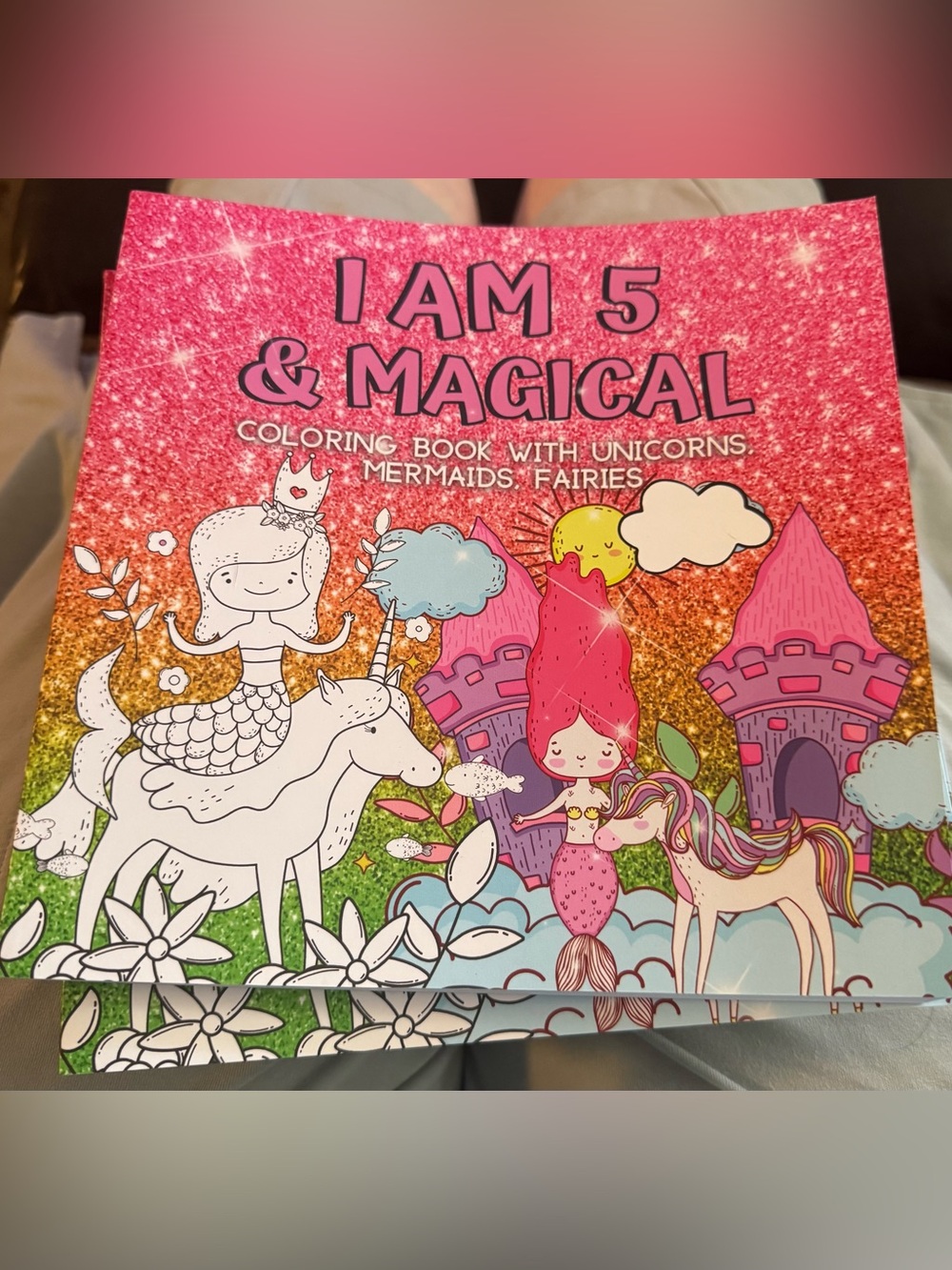 I AM 5 & MAGICAL Coloring Book - Pink Gradient Cover